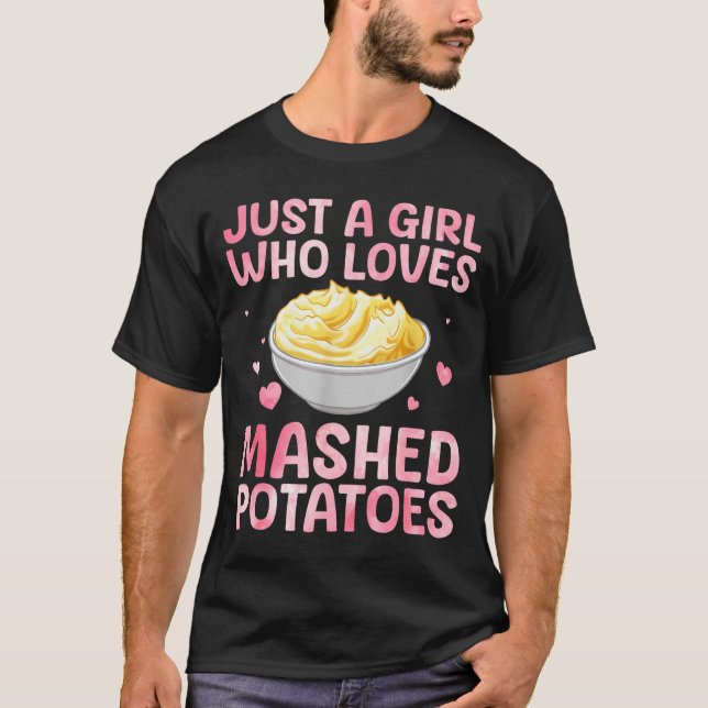 Mashed Tato Art For Women Girls Thanksgiving Mashe T-Shirt (Front)