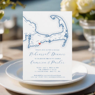 Mashpee MA Casual Wedding Rehearsal Dinner Invitation