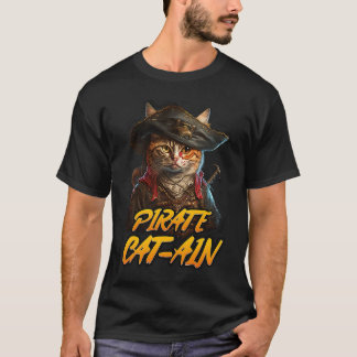 Mashup Pirate Cat Cat Ain Captain Cats T-Shirt