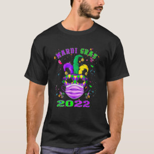 Mask And Face Mask Funny Mardi Gras 2022 T-Shirt