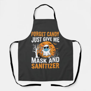 Mask and Sanitizer Halloween Ghost Design_1 Apron