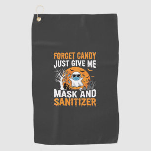 Mask and Sanitizer Halloween Ghost Design_1 Golf Towel