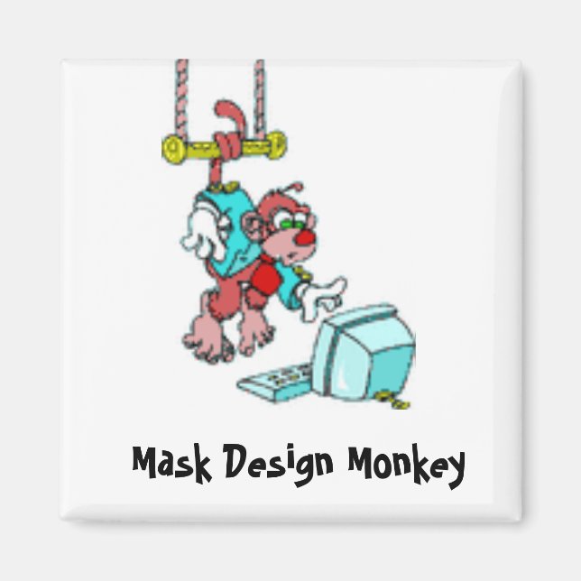 Mask Design Monkey Magnet (Front)