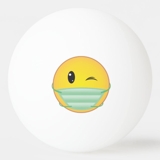 Mask Emoji Ping Pong Ball (Front)