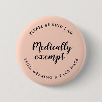 Mask Exempt | Peach Pink Modern Covid-19 Exemption