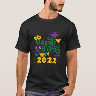 Mask Festival Parade Beads Happy Mardi Gras 2022 T-Shirt