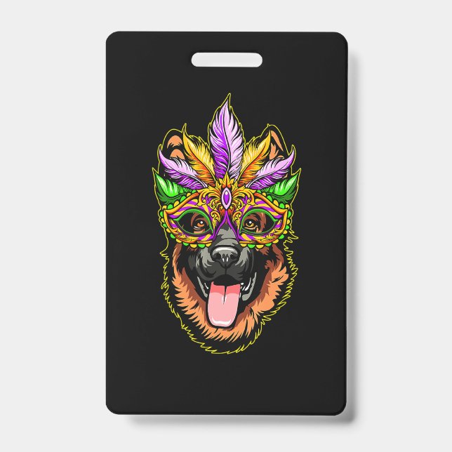 Mask German Shepherd ID Badge (Front)