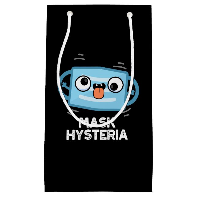 Mask Hysteria Funny Mask Pun Dark BG Small Gift Bag (Front)
