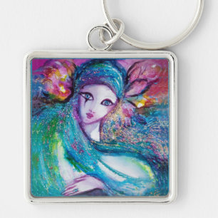 MASK IN BLUE / Venetian Masquerade Masks Key Ring