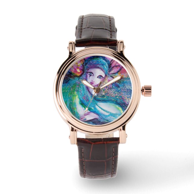 MASK IN BLUE Venetian Masquerade Watch (Front)