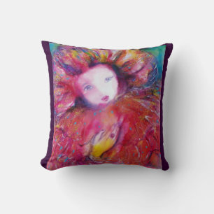 MASK IN RED AND YELLOW / Venetian Masquearde Ball Cushion