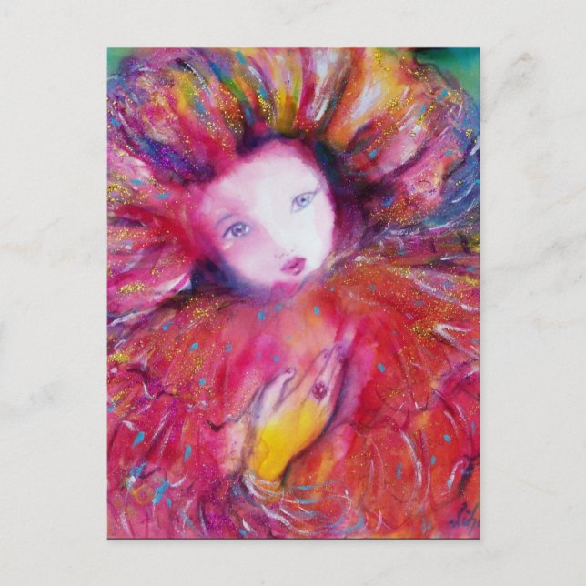 MASK IN RED INVITATION POSTCARD (Front)