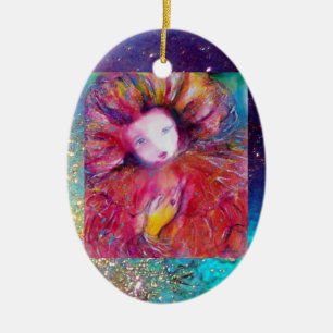 MASK IN RED, Monogram Ceramic Tree Decoration