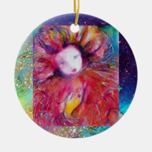 MASK IN RED, Monogram Ceramic Tree Decoration