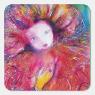 MASK IN RED SQUARE STICKER