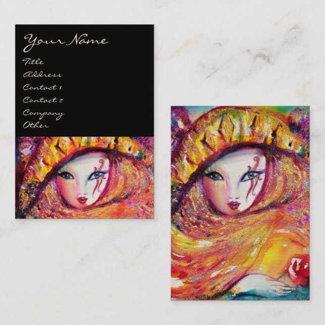 MASK IN YELLOW / Performing Arts,Costume Designer Business Card (Front/Back)