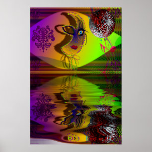 Mask Mardi Gras Trompe l'oeil-V-2 R Poster