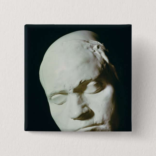 Mask of Beethoven,taken from life at the age of 15 Cm Square Badge (Front)
