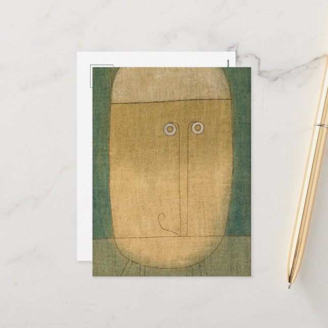 Mask of Fear by Paul Klee Holiday Postcard (Front/Back In Situ)