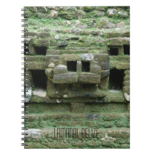 Mask of Maya Jaguar Temple Lamanai Belise Notebook