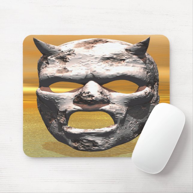 Mask of Stone Mouse Mat (With Mouse)