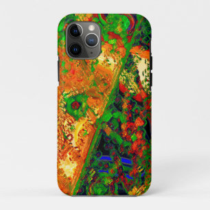 Mask party or carnival of paints, orange and green iPhone 11 pro case