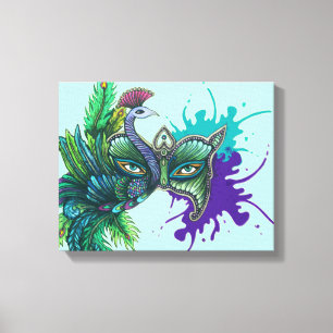 Mask - Peacock Canvas Print