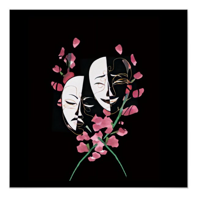 Mask poster - black + white (Front)