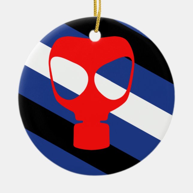 Mask Pride Flag Ceramic Tree Decoration (Front)