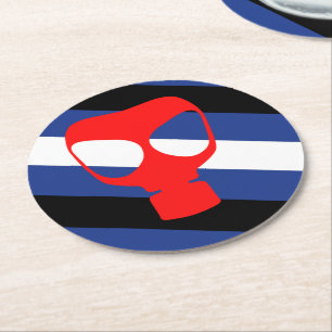 Mask Pride Flag Round Paper Coaster