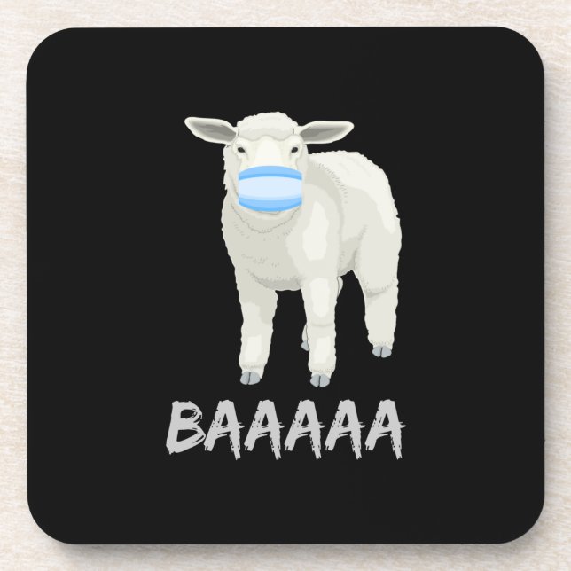 Mask sheep | Funny sheep with face mask design Coaster (Front)