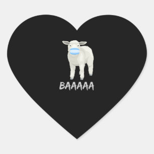 Mask sheep Funny sheep with face mask design Heart Sticker