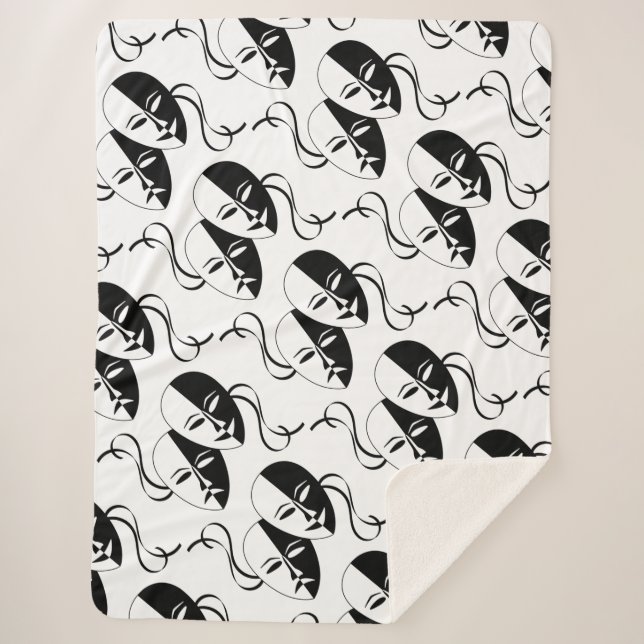 Mask Sherpa Blanket (Front)