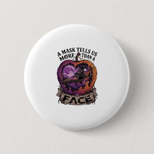 Mask Tells Us More Than Face Halloween Witch Apple 6 Cm Round Badge
