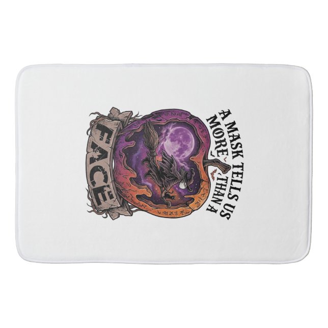 Mask Tells Us More Than Face Halloween Witch Apple Bath Mat (Front)