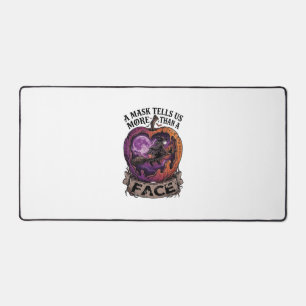 Mask Tells Us More Than Face Halloween Witch Apple Desk Mat