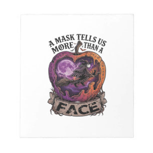Mask Tells Us More Than Face Halloween Witch Apple Notepad