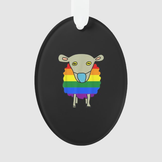 Mask-Wearing Sheep | Colourful Sheep Present Ornament (Front)