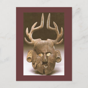 Mask with Antlers Native American Fine Art Postcard