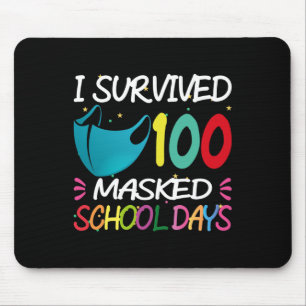 Masked 100 Days Of School  Teacher Student Gift  Mouse Mat