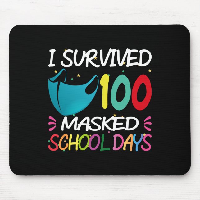 Masked 100 Days Of School  Teacher Student Gift  Mouse Mat (Front)