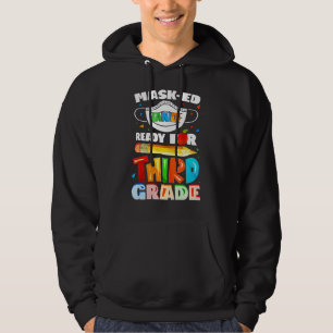 Masked and Ready for Third Grade Back to School Hoodie