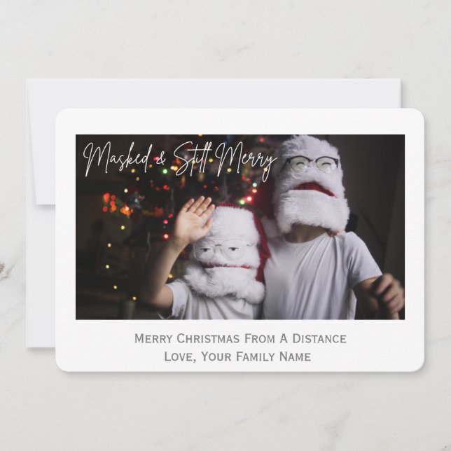 Masked and Still Merry Photo Holiday Card (Front)