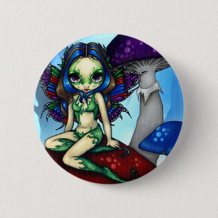 "Masked Fairy on the Mushrooms" Button