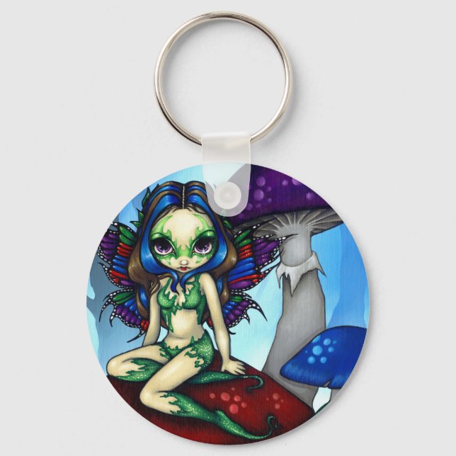 "Masked Fairy on the Mushrooms" Keychain (Front)