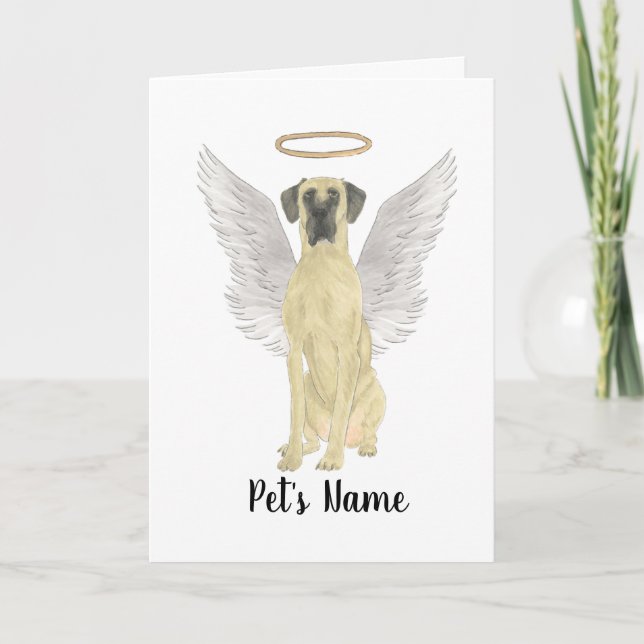 Masked Fawn Great Dane Sympathy Memorial Card (Front)