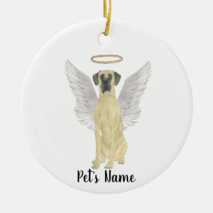 Masked Fawn Great Dane Sympathy Memorial Ceramic Tree Decoration