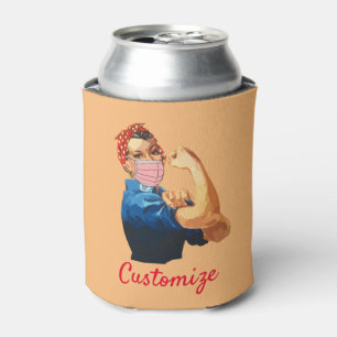 Masked Female Empowerment Thunder_Cove Can Cooler