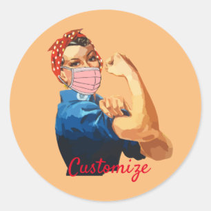 Masked Female Empowerment Thunder_Cove  Classic Round Sticker