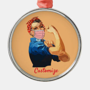 Masked Female Empowerment Thunder_Cove Metal Tree Decoration